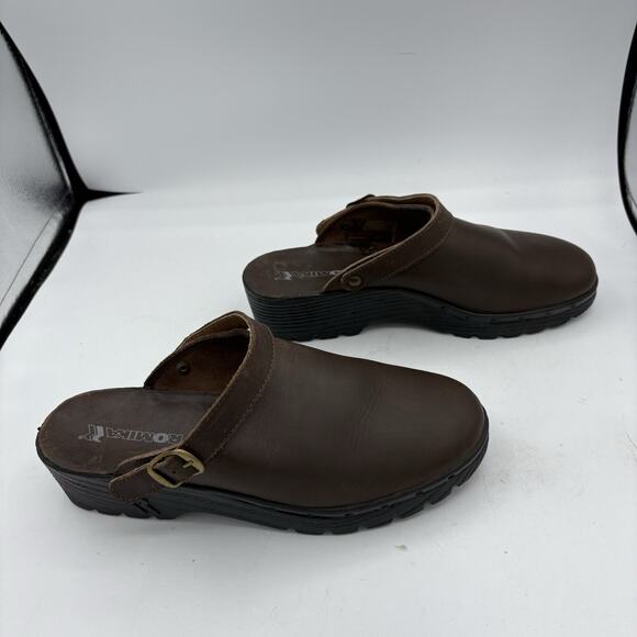 Romika‎ Mule Clogs Womens Size US 10.5 EU 42 Brown Adj Rotate Strap Platform - Picture 9 of 11